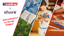 Share x Edding: Gemeinsam für mehr Social Impact – ab 2024 übernimmt Edding exklusiv die vertriebliche Verantwortung für das gesamte Schreibwarensortiment des B-Corp-Unternehmens Share.