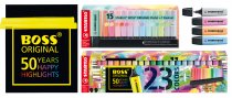 Zum 50. Geburtstag des „Stabilo Boss Original“ gibt es vier weitere Pastellfarben und zwei neue Tischsets. 