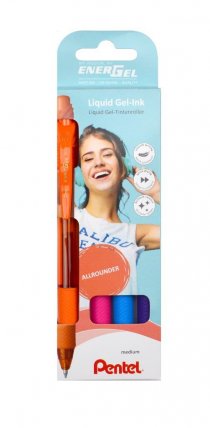 Die neuen Liquid Gel-Tintenroller gleiten über das Papier und geben gleichmäßig Farbe ab. Sie sind in zwölf leuchtstarken Schreibfarben erhältlich.