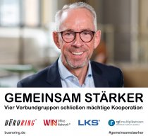 Kai-Uwe Heuer, Vorstand der Büroring eG, verkündet seinen Mitgliedern zum Jahresende eine neue Kooperation.