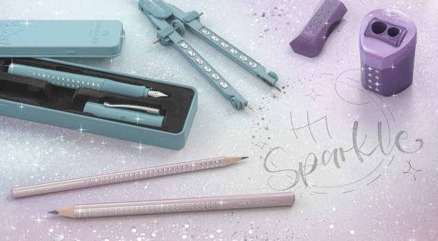 Es funkelt auf dem Schreibtisch - mit den neuen Unterrichtsbegleitern der Sparkle Edition in glitzerndem Design.