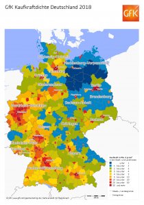 GfK: Kaufkraftdichte Deutschland 2018.