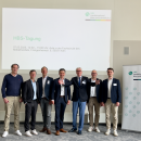 Die Veranstalter und die Referenten der HBS-Tagung in der Aula der Fachschule des Möbelhandels in Köln.