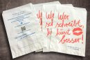 Flachbeutelaktion Initiative Schreiben