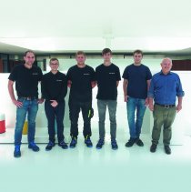 Auszubildende 2019 (v.l.): Markus Sautter (gewerblicher Ausbilder), Marc Wallenstein, Felix Brobeil, Jan-Niklas Stein, Pascal Siegmund und Dr. Michael Walther (kaufmännischer Ausbilder). 