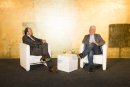 Lyreco: Backstage Talk mit Mark Gebauer (l.) und Thomas M. Stein (r.)