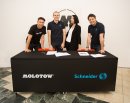 (v.l.) Jürgen Feuerstein (Molotow),  Frank Groß (Schneider), Ulrike Ringwald (Molotow), Christian Schneider (Schneider)