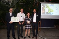 v. links: Olaf Dubbert (Lyreco), Wilma Ruhs, Andreas Regnier (MTU), Marc Gebauer (Lyreco)
