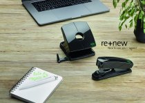 Novus re+new steht für nachhaltige Bürogeräte aus wiederverwertetem Kunststoff und ökologisches unternehmerisches Handeln.