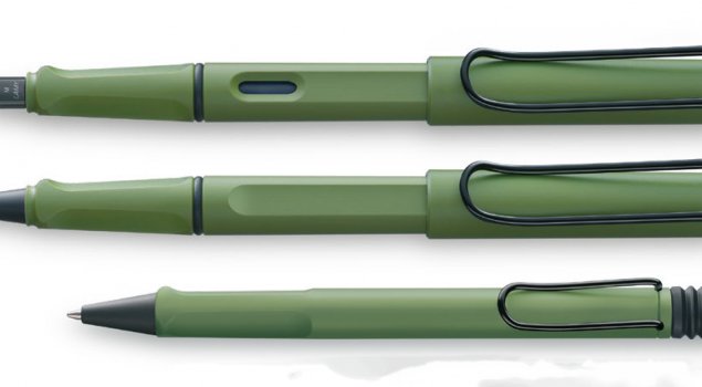 Die Serie Lamy safari origin mit dem neuen Farbton savannah green.