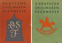 Katalogeinband zur ersten Deutschen Spielwaren Fachmesse (links) und zur zweiten Deutschen Spielwaren Fachmesse (rechts)