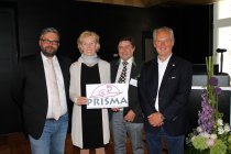 Prisma-Aufsichtsrat: Mark Böhm, Birgit Lessak und Christian Bäck und Vorstand Michael Purper (r.)