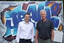 Dr. Benedikt Erdmann (r.), Vorstandsvorsitzender der Soennecken, und Georg Mersmann, Vorstand, beim Richtfest des neuen Aufenthaltsgebäudes der Logistik in Overath. 