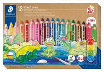 Mit den Noris junior Kindermalstiften können Kinder ab 2 Jahren spielerisch mit Farbe experimentieren.