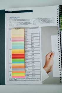 Papier in Originalfarben verhindert Falschbestellungen.