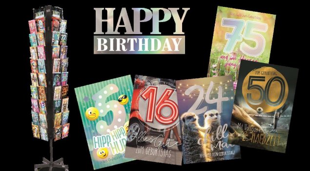 Der Look des beeindruckenden Drehers zum Thema „Happy Birthday“ ist cool und voller Leben. Motiv, Zahl und Spruch erzeugen zusammen den Wow-Effekt.