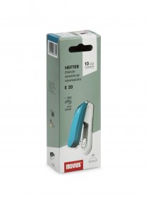 Neues Gewand für die „Evolution“ Bürogeräteserie von Novus: das neue Konzept setzt auf kunststofffreie Verpackungen und weniger Materialeinsatz. Den Anfang macht das Heftgerät NOVUS E 20.