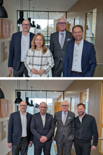 Bild ganz oben (v.l.): Christian Haeser, Daniela Kluckert, Michael Ruhnau und Thorsten Alsleben sowie Bild oben mit Dr. Frank Wilhelmy und Martin Kaul (v.l.)